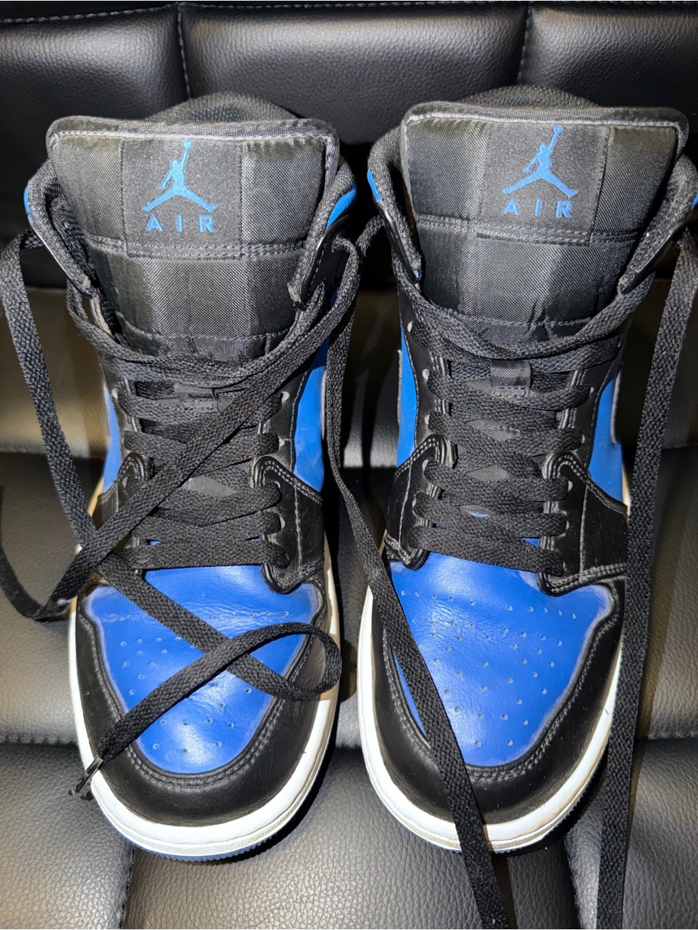 Nike Air Jordan 1 Mid Royal Blue/Black High-Top Sneakers